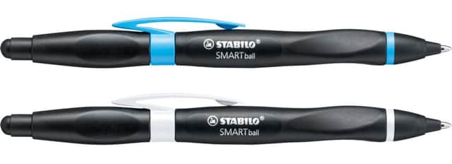 The STABILO SMARTball 2.0 Left Handed Ballpoint Stylus Pen, avaialble from amazon.co.uk. See PA Feature GADGETS Left Handed. Picture credit should read: PA Photo/Handout. WARNING: This picture must only be used to accompany PA Feature GADGETS Left Handed. WARNING: This picture must only be used with the full product information as stated above.