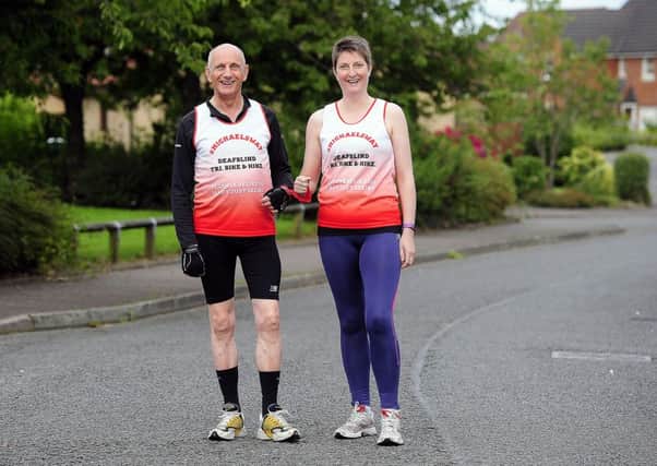 Michael Anderson with daughter/guide Fiona Anderson