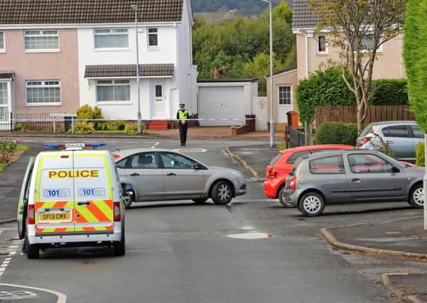 The scene in Pentland Drive, Bishopbriggs, after Thursday's shooting.