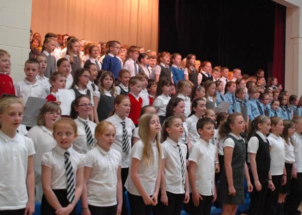 On song...young singers from the Carluke primary schools
