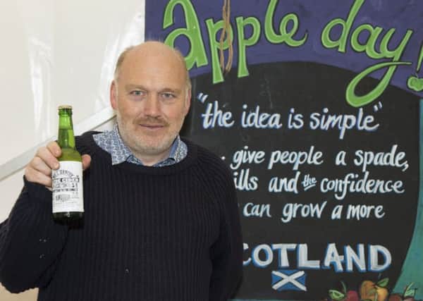 John launches Clyde Cider at the Clyde Valley Fruit Day (Pic Sarah Peters)