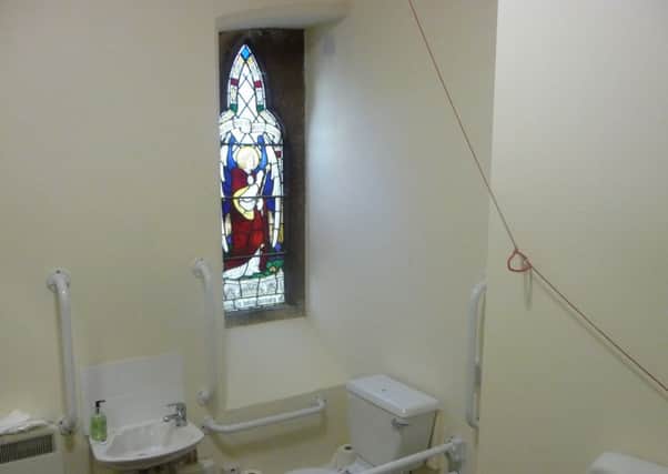 Angel Gabriel...now walled off in Christ Church's new toilet