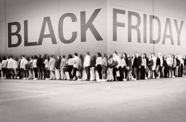 People queuing for a bargain on Black Friday