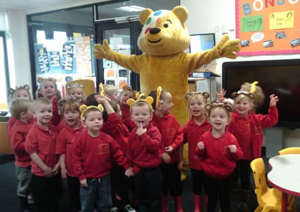 Pudsey meets youngsters at Lanark Primary School