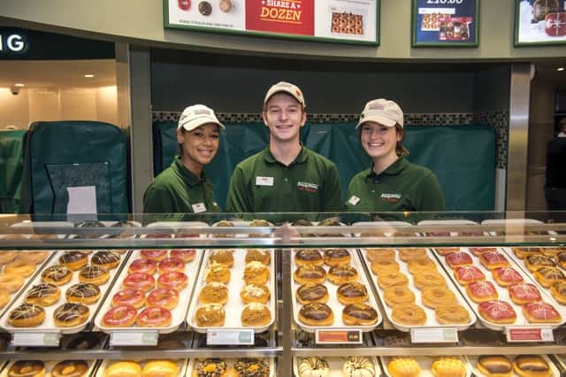 Krispy Kreme opens it's new store at Braehead.
