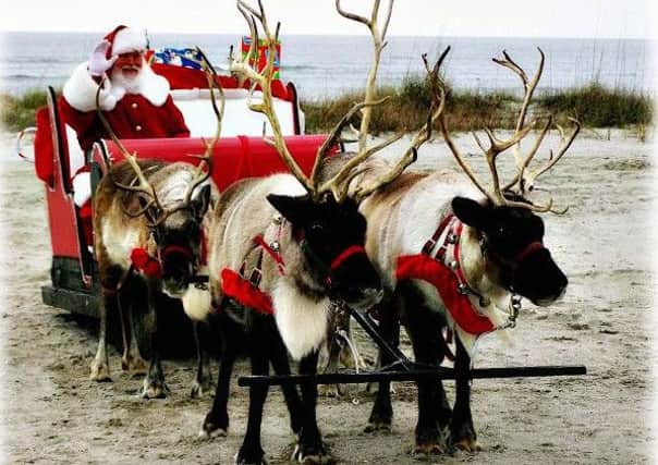 Santa and reindeer