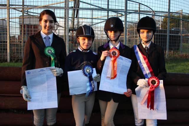 Some of the class winners at the Tannoch Stables Christmas show. Left to right are Lauren Shaw, Tazmin Watson, Kayla Carty and Hannah Young