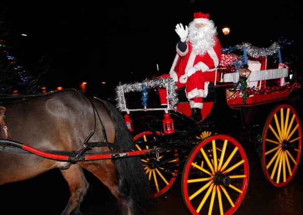 Santa will arrive by horse drawn carriage at Market Square, Carluke