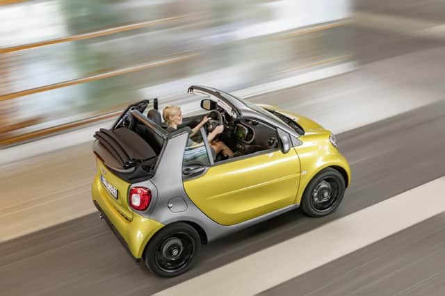 2016 Smart ForTwo Cabrio. See PA Feature MOTORING News. Picture credit should read: PA Photo/Handout. WARNING: This picture must only be used to accompany PA Feature MOTORING News.