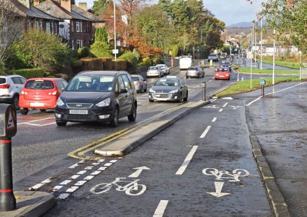 Milngavie Road cycle lanes.