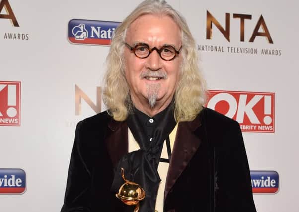 Billy Connolly with the Special Recognition Award pictured backstage at the Nation Television Awards.