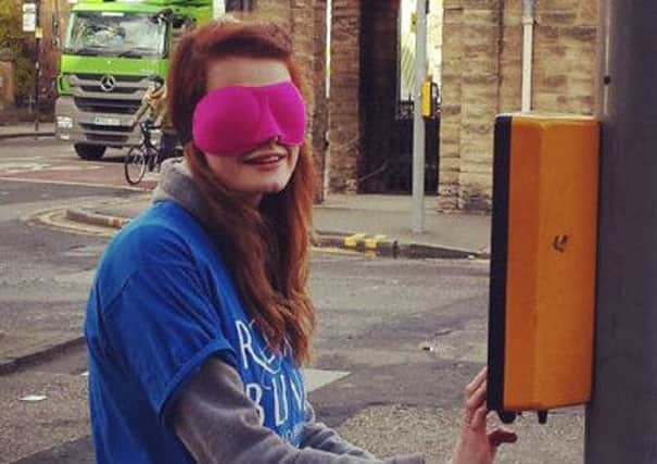 Royal Blind Week's #Blind4Day challenge involves being sponsored to wear a blindfold for up to a day. (Picture: Royal Blind.)