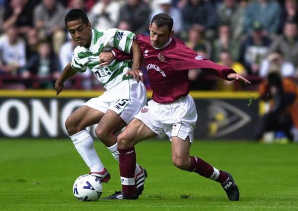 Bobby Petta in action for Celtic against Hearts