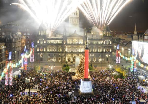 Celebrations in Glasgow's George Square.