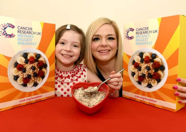 Grace and mum Janet help launch Britain's Biggest Breakfast