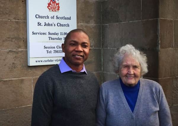 The Rev Dr Elijah Obinna, St John's Church, Carluke, with elder former Church of Scotland missionary Dr Ann Jackson