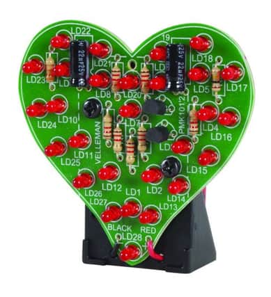 Velleman LED Flashing Sweetheart Solder Kit, available from maplin.co.uk.