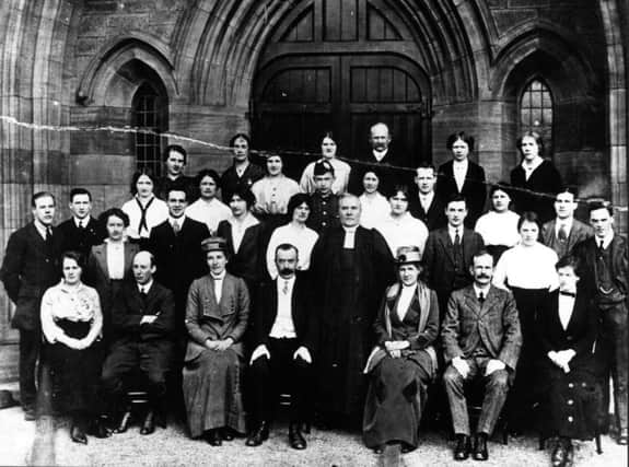 This group picture was taken at St Mary's Parish Church, Kirkintilloch, in 1915.