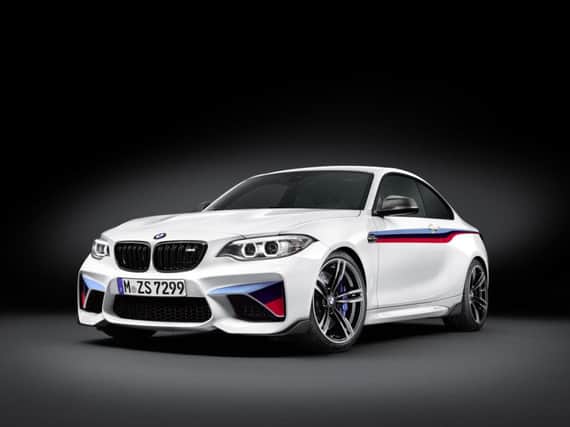 A BMW, who are offering performance upgrades for its M2 ahead of it going on sale in the UK.