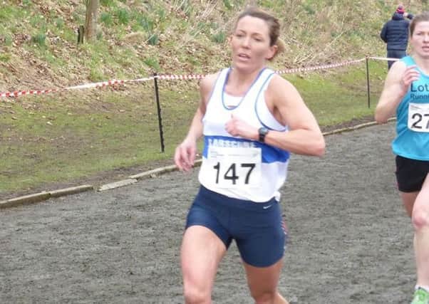Garscube's Lesley Chisholm as second over 40 at the Scottish National cross country championships