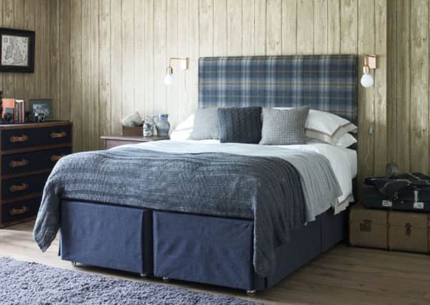 The Hideaway divan base in Slate Weave with Heritage Countess Supreme mattress and Euro-Slim, available from Hypnosbeds.com. Photo: PA Photo/Handout.