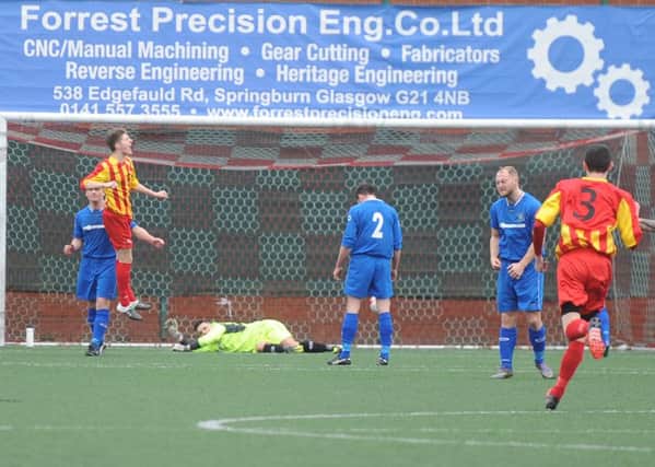 Rossvale net their second goal in Saturday's victory over Carluke Rovers (Pic by Jamie Forbes)