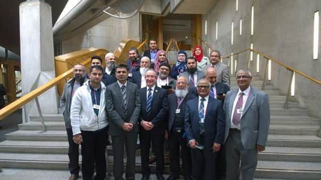 Members of the Lanarkshire Mosque at the Scottish Parliament.
