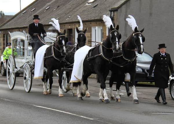 Joan's funeral cortege on its way to St Andrew's Church
