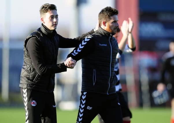 Barry Ferguson is congratulated by a fan after Saturday's win at East Stirlingshire