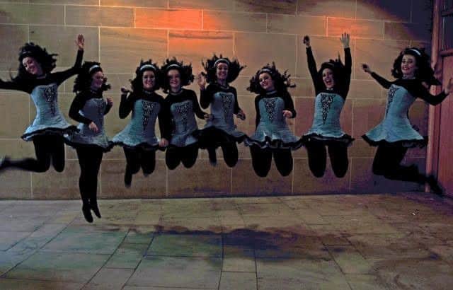 Dancers jump for joy
