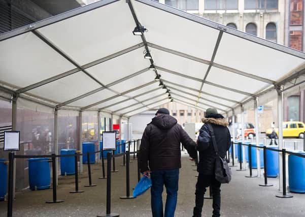 A temporary marquee has been erected at North Hanover Street