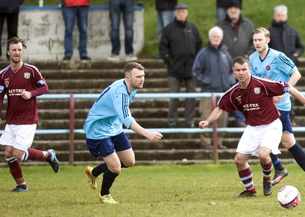 Action from Cumbernauld United's win over Shotts Bon Accord on Saturday.