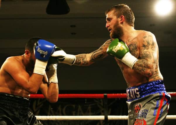 Stevie Beattie won his second pro fight. Picture by James Clare.
