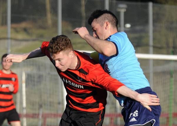 Action from Rob Roys West of Scotland Cup clash with Clydebank.
