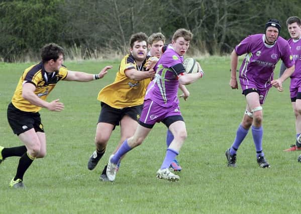 Andrew Reid tries to get a Cumbernauld attack going