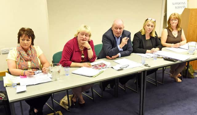 From left, Rona Mackay (SNP), Katy Gordon (LibDem), Chair Robert Wilson, Sheila Mechan (Conservative stand-in and Margaret McCarthy (Labour).