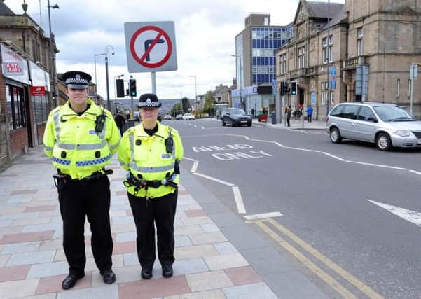 PC Craig Johnstone and Sgt Gail Nicol at the junction.