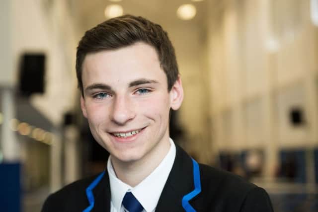 Alexander Bond from Carluke High School who is going to represent Scotland playing chess. Picture Sarah Peters.