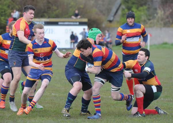 Action from Lenzie's match with Hillhead Jordanhill