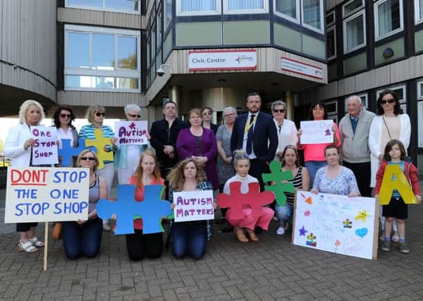 SNP politicians show their support as they joined the campaigners at Motherwell Civic Centre.