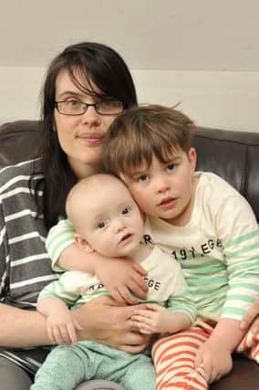Louise Whytock with her sons Keir age 6 and Ellis, 9 months.