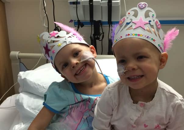 Ava Campbell (left) and Evie Gilroy met in hospital while recovering from the same cancer.
