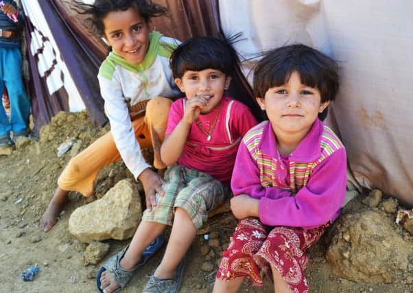 Syrian children living at one of the refugee camps in Lebanon.