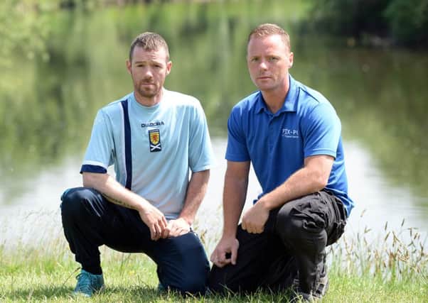 Thomas (left) and David Goonery return to the banks of the River Clyde after their heroic actions.