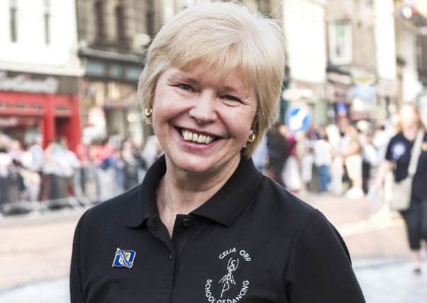 Now MBE - Celia Orr, at Lanark Cross after the display on Marches Night. (Picture Sarah Peters.)