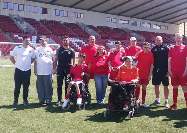Some of the Clyde Get Onside team at Broadwood