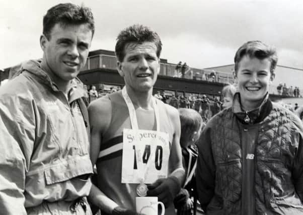 Athletes Tom McKean and Yvonne Murray (pictured with Motherwell half marathon winner Willie Weir in 1993) are sure to among those considered for the hall of fame.