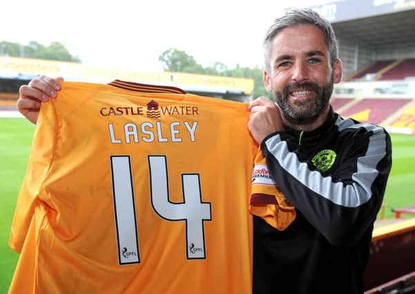 Motherwell skipper Keith Lasley scored the third goal at Albion Rovers (Pic by Alan Watson)