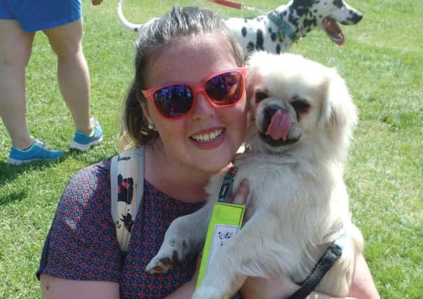 Lucy Abercrombie with Milo at a dog show