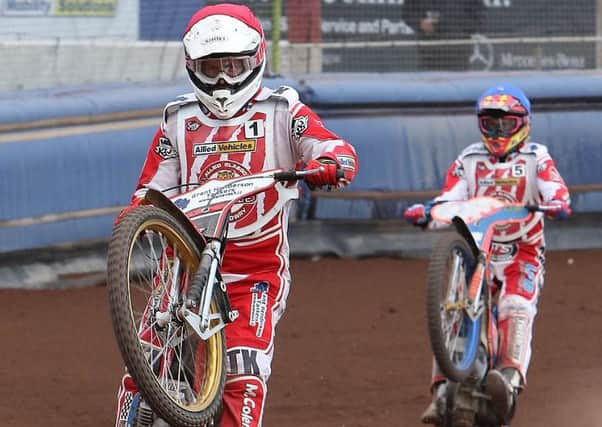 Glasgow Tigers riders Richard Lawson and Aaron Summers (pic by Ian Adam)
